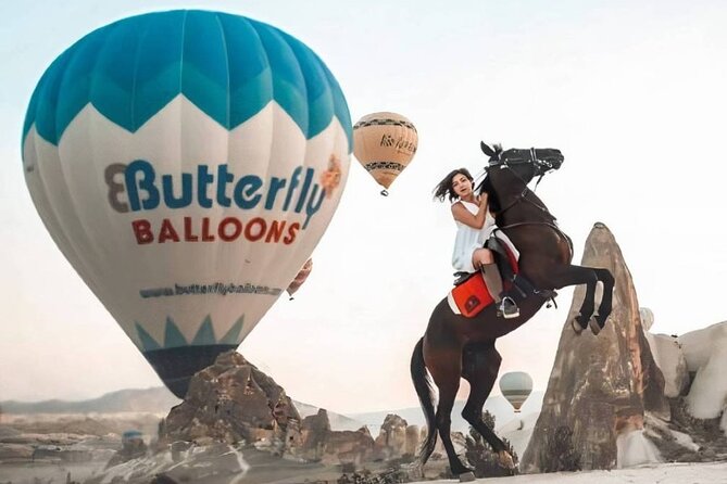 2 Hours Horse Riding with Balloons at Sunrise in Cappadocia - Getting started at Göreme Panorama, where the rocks look unreal