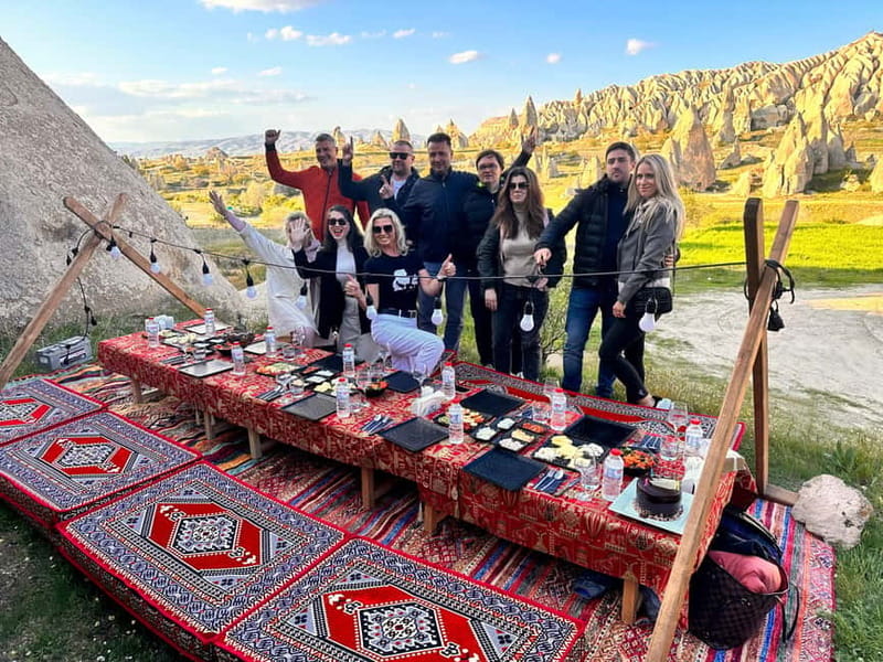 Cappadocia: Barbecue Picnic at Sunset with Transfer - The BBQ picnic flow: sit first, then eat