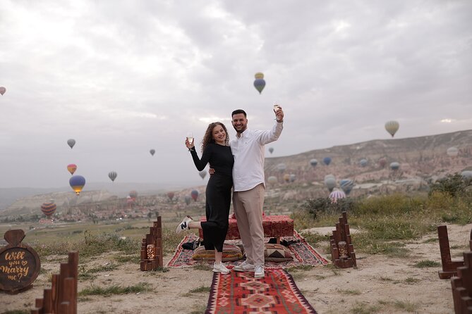 Cappadocia Marriage Proposal At Sunrise Time With Balloon View - The sparkler walk: your proposal moment, directed and timed