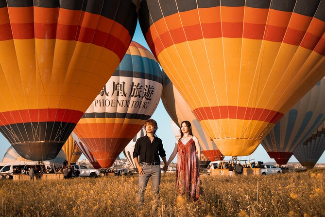 Cappadocia photoshoot best price quality service - The second stop plan: Rose Valley and balloon take off style frames