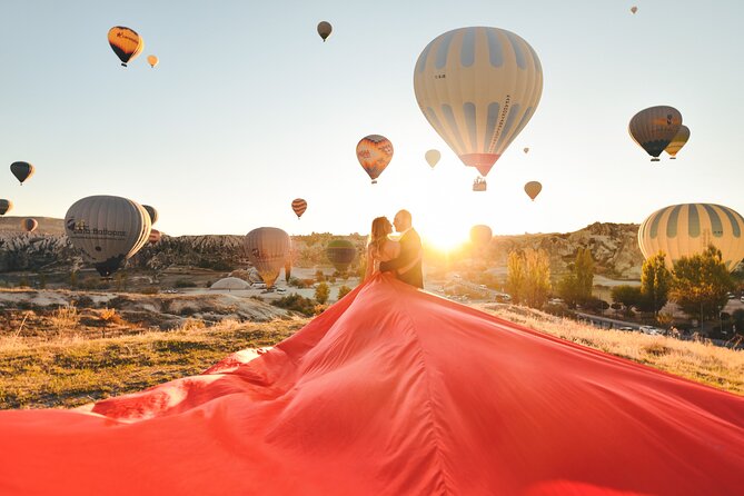 Cappadocia Private Flying Dress & Hot Air Balloon Photoshoot - Rose Valley and Love Valley: two stops, one photo plan