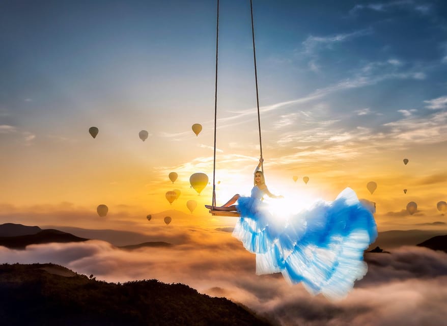 Cappadocia: Taking photo with Swing at hot air balloon view - Pickup from Göreme or Cappadocia, then to a prime panoramic spot