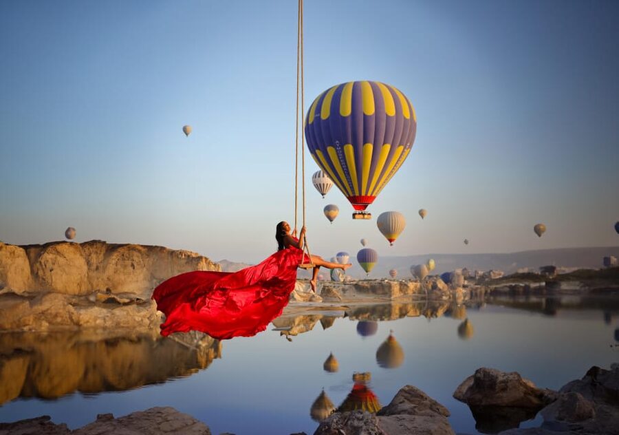 Cappadocia: Taking photo with Swing at hot air balloon view - The crane swing session: 1 to 2 hours of posing, posture, and slow motion