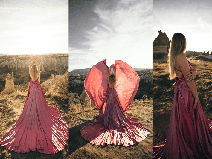 Göreme: Cappadocia Satin Flying Dress Rental - Picking colors and styles that look good on camera