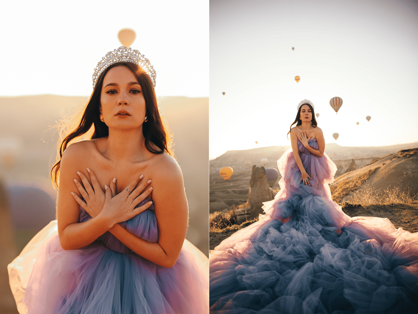 Göreme: Cappadocia Satin Flying Dress Rental - Language help: Turkish, Russian, and English support
