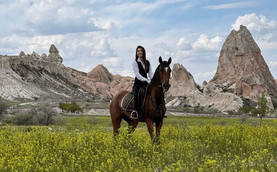 Horse back riding in Cappadocia - Rose Valley near Göreme and the rock formations you can actually reach